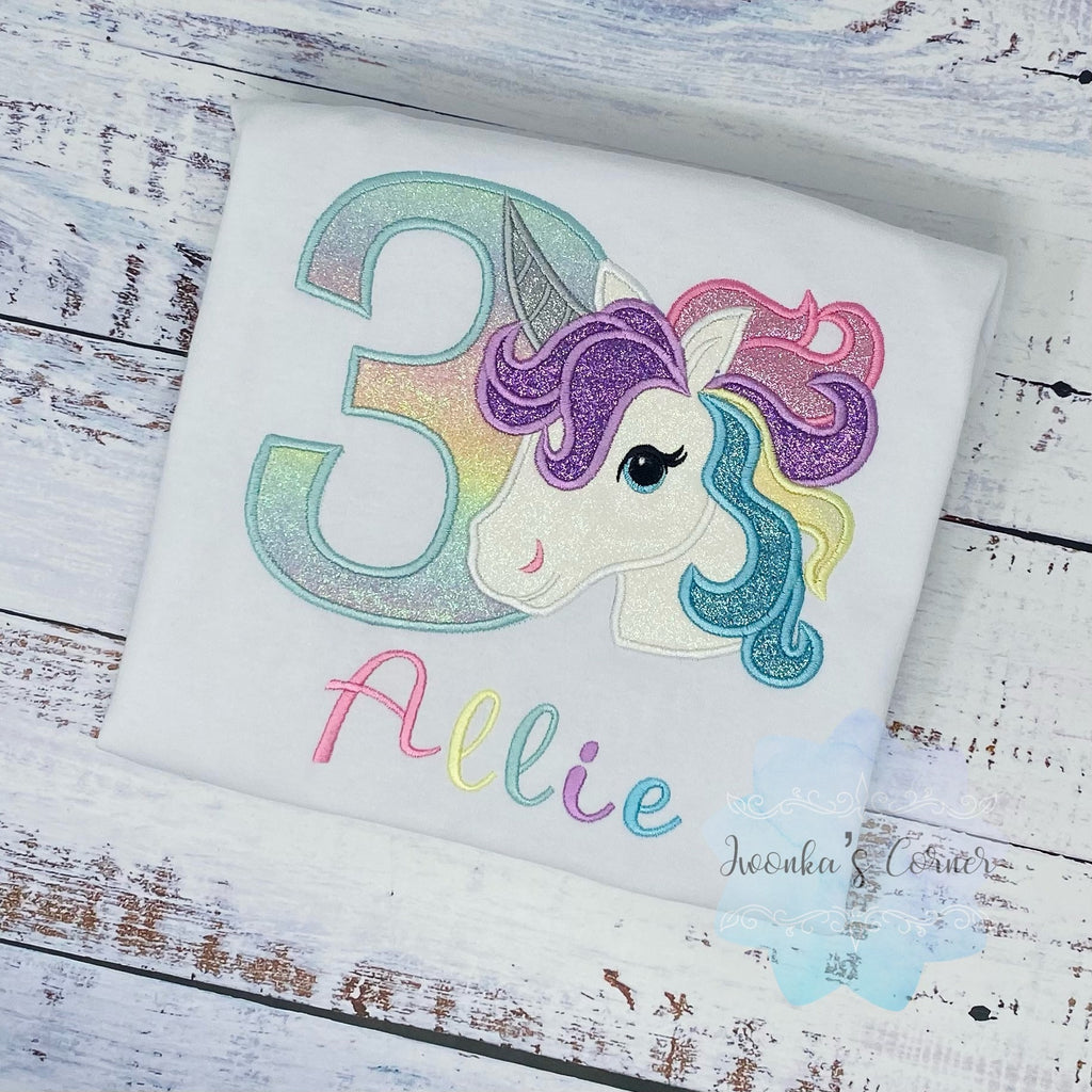 Girl 10th Birthday unicorn shirt, 10th Birthday Pastel Unicorn Shirt, Unicorn birthday, Rainbow Unicorn outfit, Unicorn embroidery