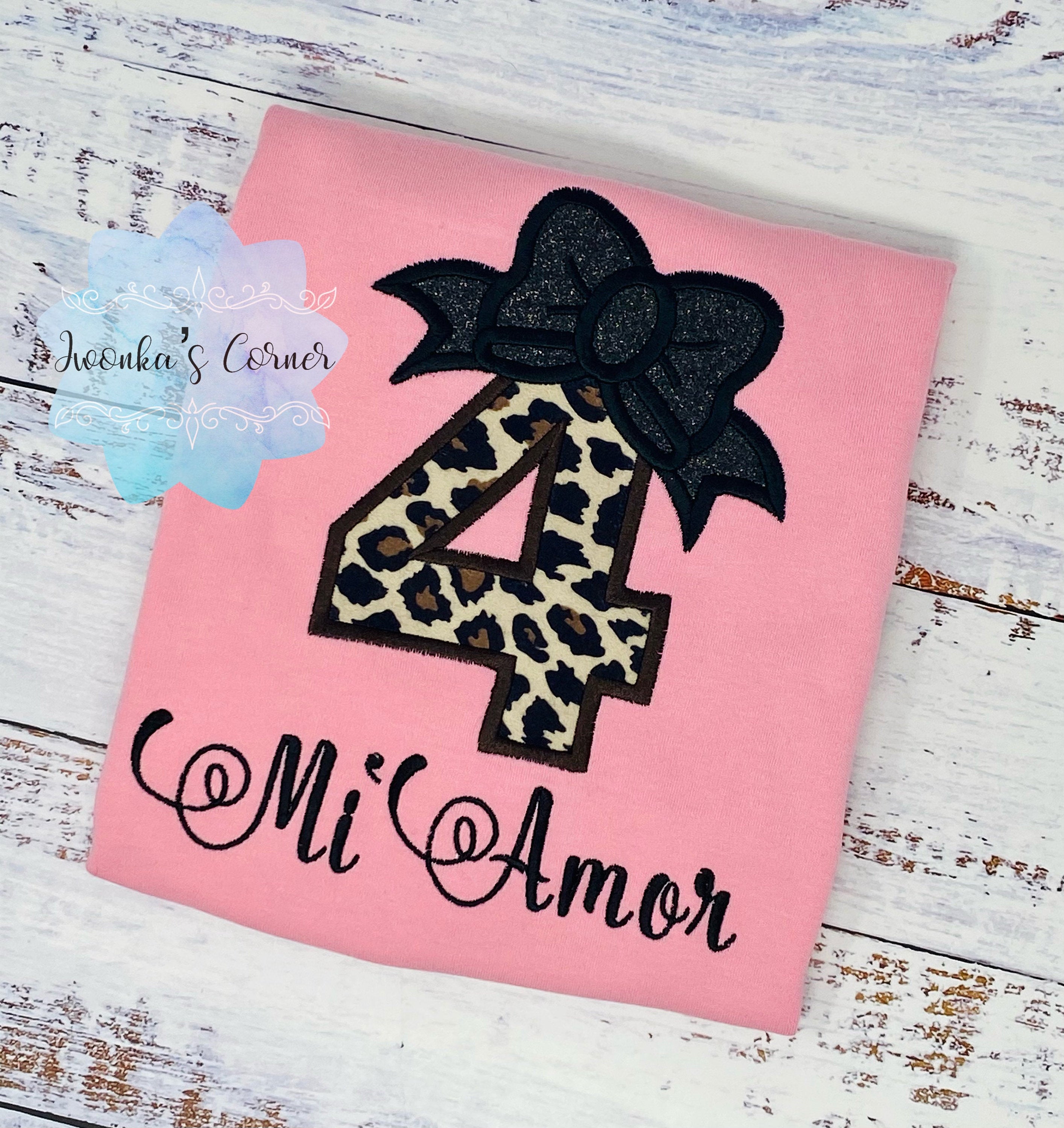 Girl 5th birthday shirt with cheetah print and number, 4th 6th birthday shirt, Cheetah spots shirt, Leopard print birthday shirt, Any age