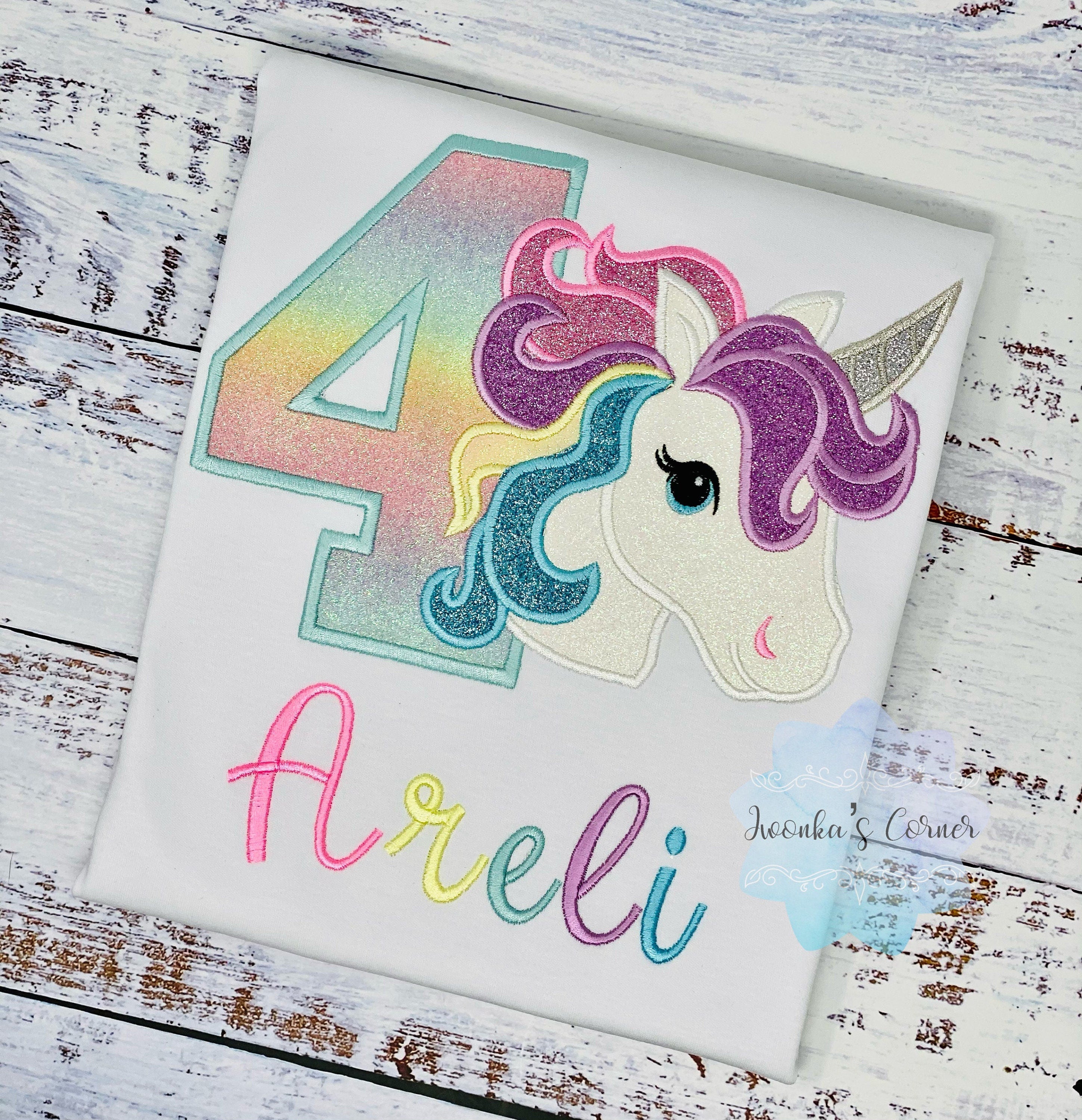 Girl 10th Birthday unicorn shirt, 10th Birthday Pastel Unicorn Shirt, Unicorn birthday, Rainbow Unicorn outfit, Unicorn embroidery