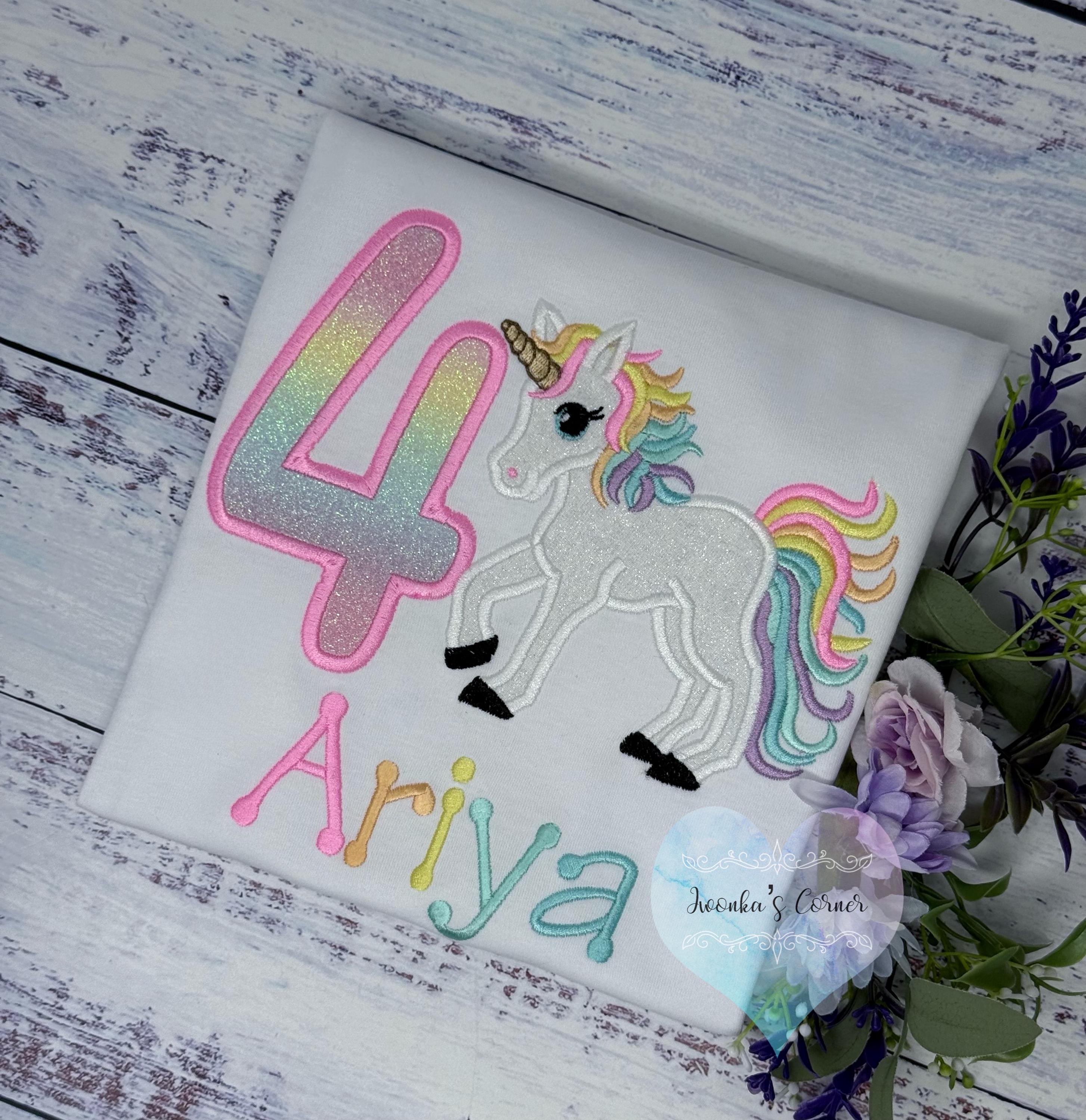 Girl 5th Birthday Pastel Unicorn, Pastel Uni, Ages 1-9, Fast shipping dispatched in 2 days :)